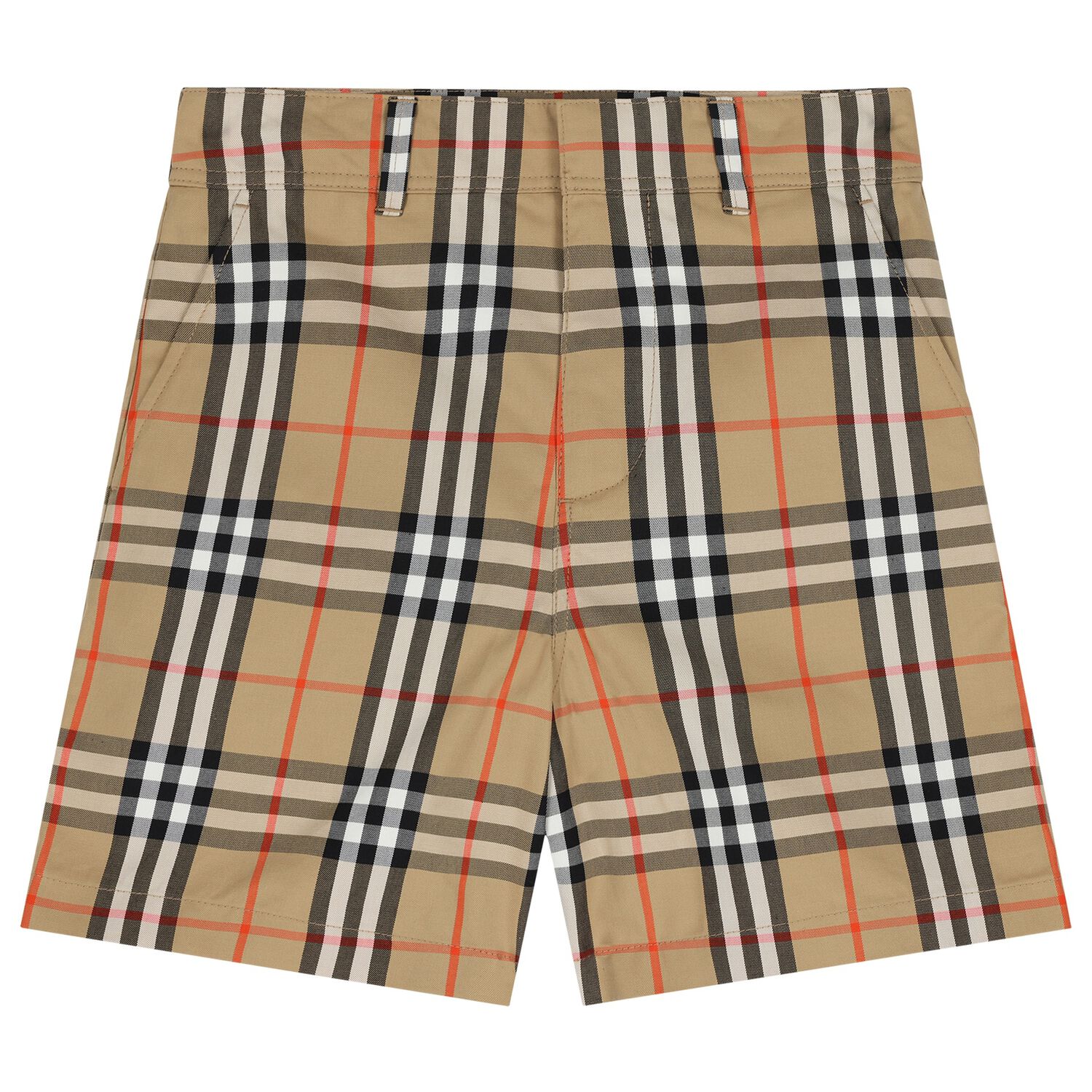 Boys Beige Checkered Shorts, 1, hi-res