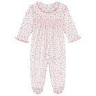 Baby Girls White & Pink Rose Renaissance Babygrow, 1, hi-res