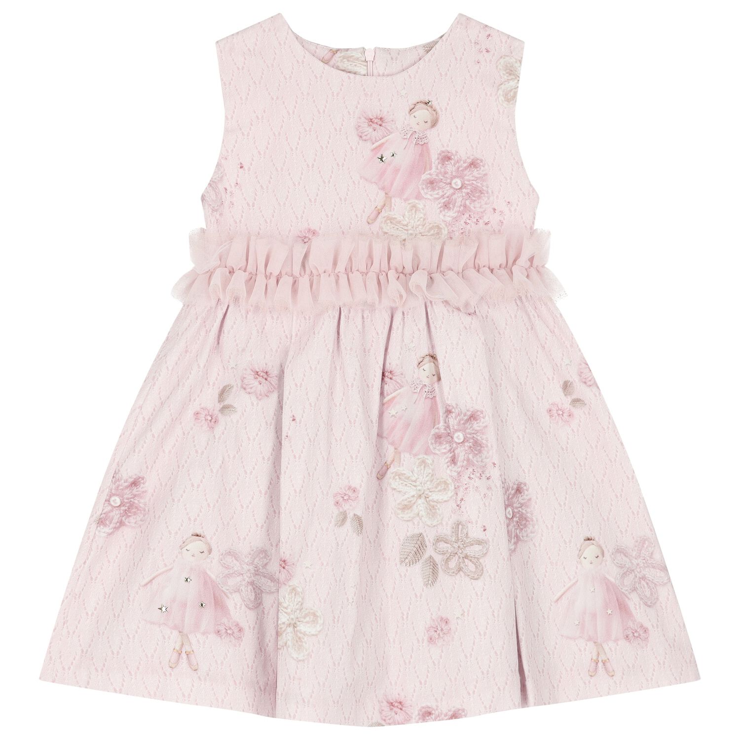 Girls Pink Ruffle Tulle Dress, 1, hi-res image number null