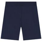Boys Navy Blue Logo Shorts, 2, hi-res