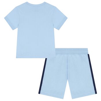 Boys Blue Logo Shorts Set