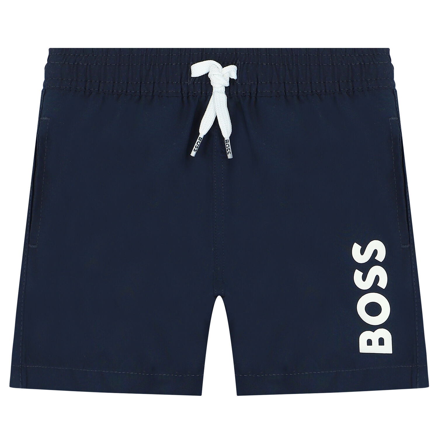Younger Boys Navy Blue Swim Shorts, 1, hi-res