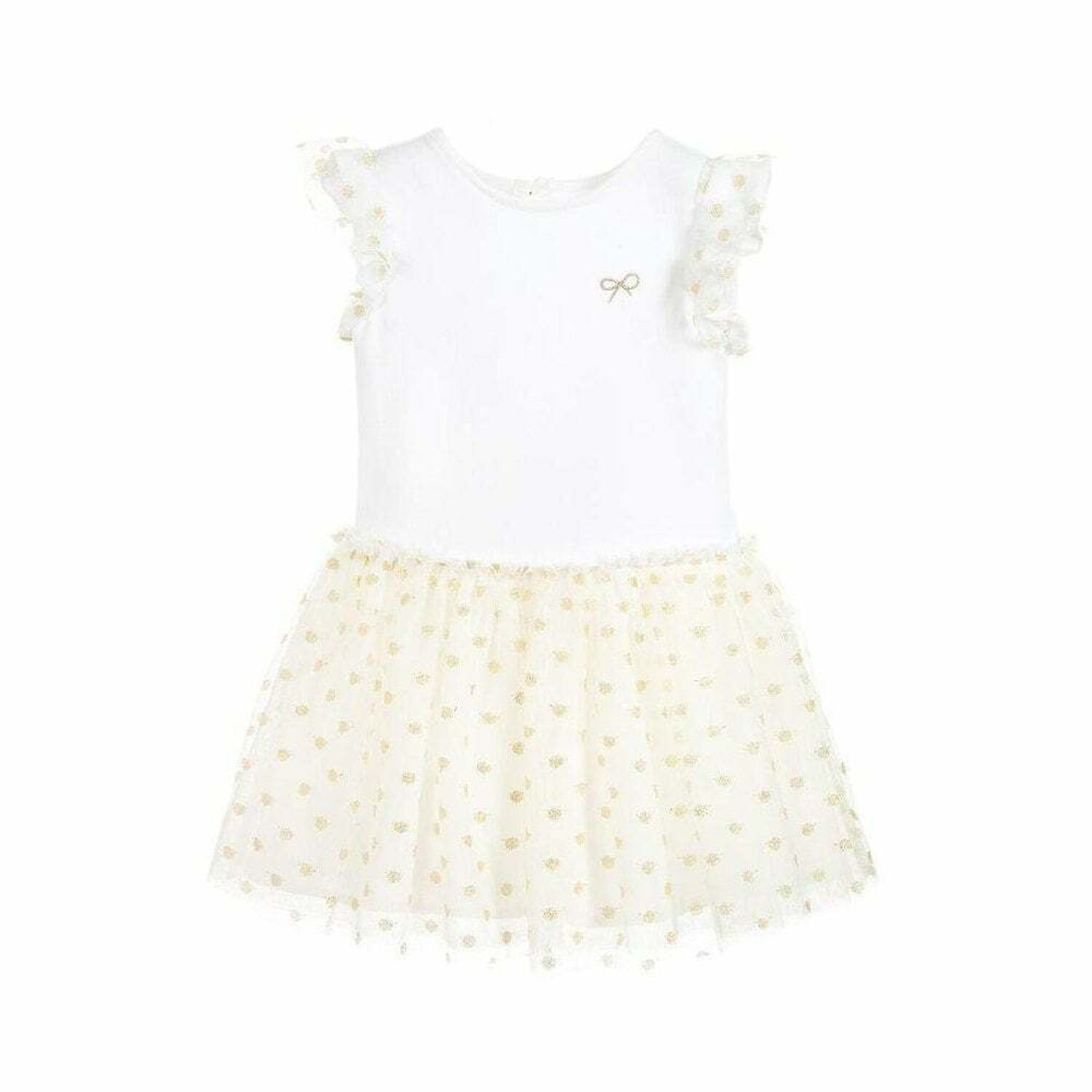 Girls Ivory & Gold Dress, 1, hi-res image number null