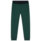 Boys White, Green & Navy Blue 3 Piece Tracksuit, 1, hi-res