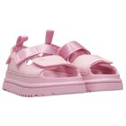 Girls Pink Chunky Logo Sandals , 2, hi-res