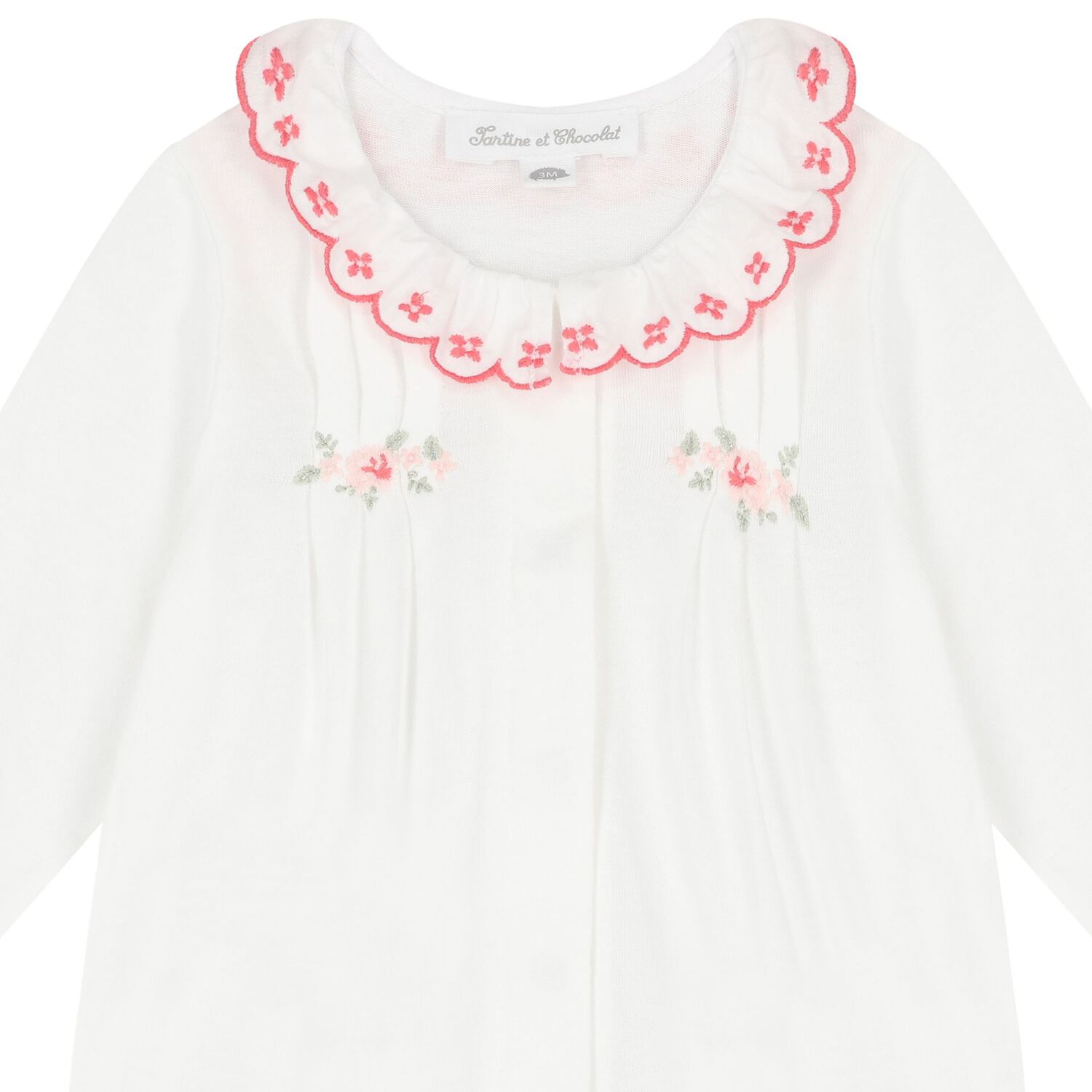 Baby Girls Ivory Floral Babygrow, 1, hi-res