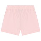 Girls White & Pink Teddy Bear Logo Pyjamas, 1, hi-res