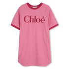 Girls Mini Me Pink Logo Dress , 1, hi-res