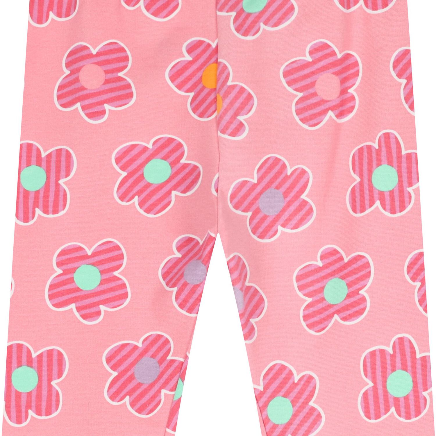 Girls Pink Floral & Fleece Leggings Set, 1, hi-res