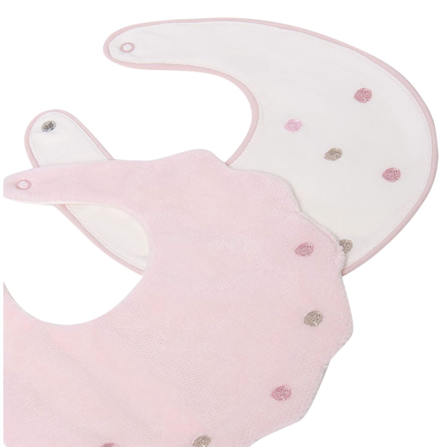 Baby Girls Ivory & Pink Bibs ( 2-Pack ) , 1, hi-res
