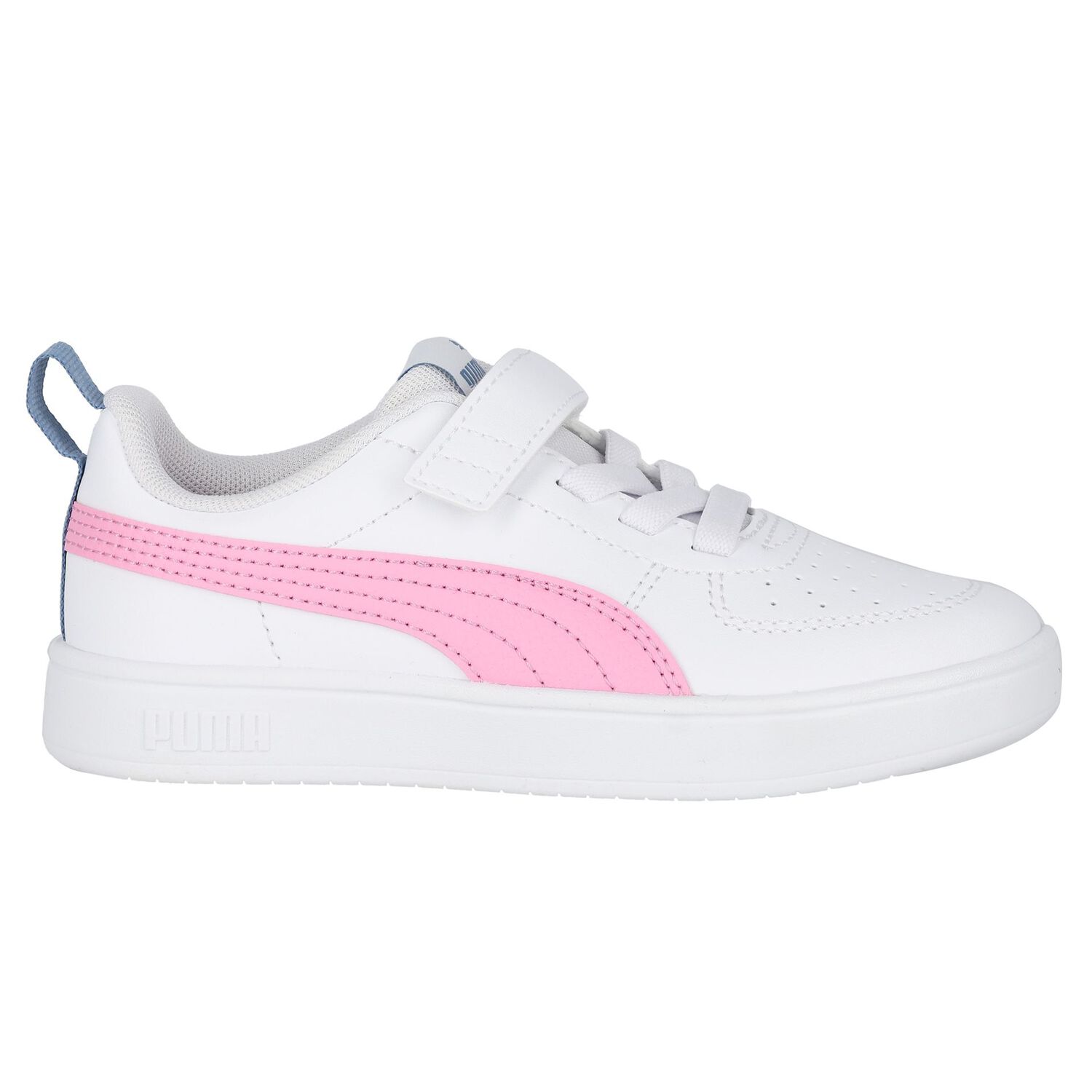Girls White & Pink Rickie Velcro Trainers, 2, hi-res