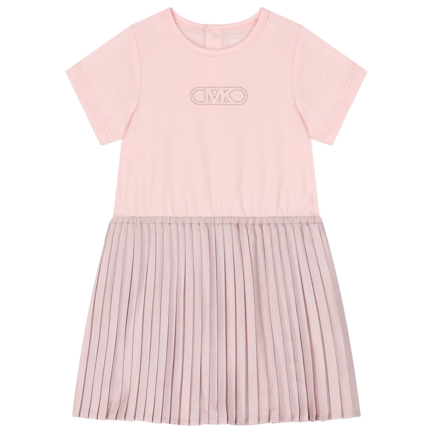 Younger Girls Pink Logo Pleated Dress, 1, hi-res image number null