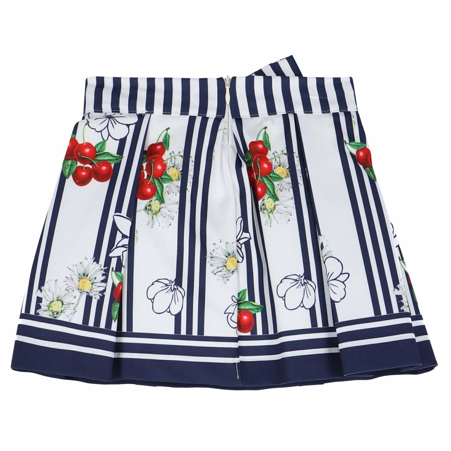 Girls White & Blue Printed Skirt, 1, hi-res
