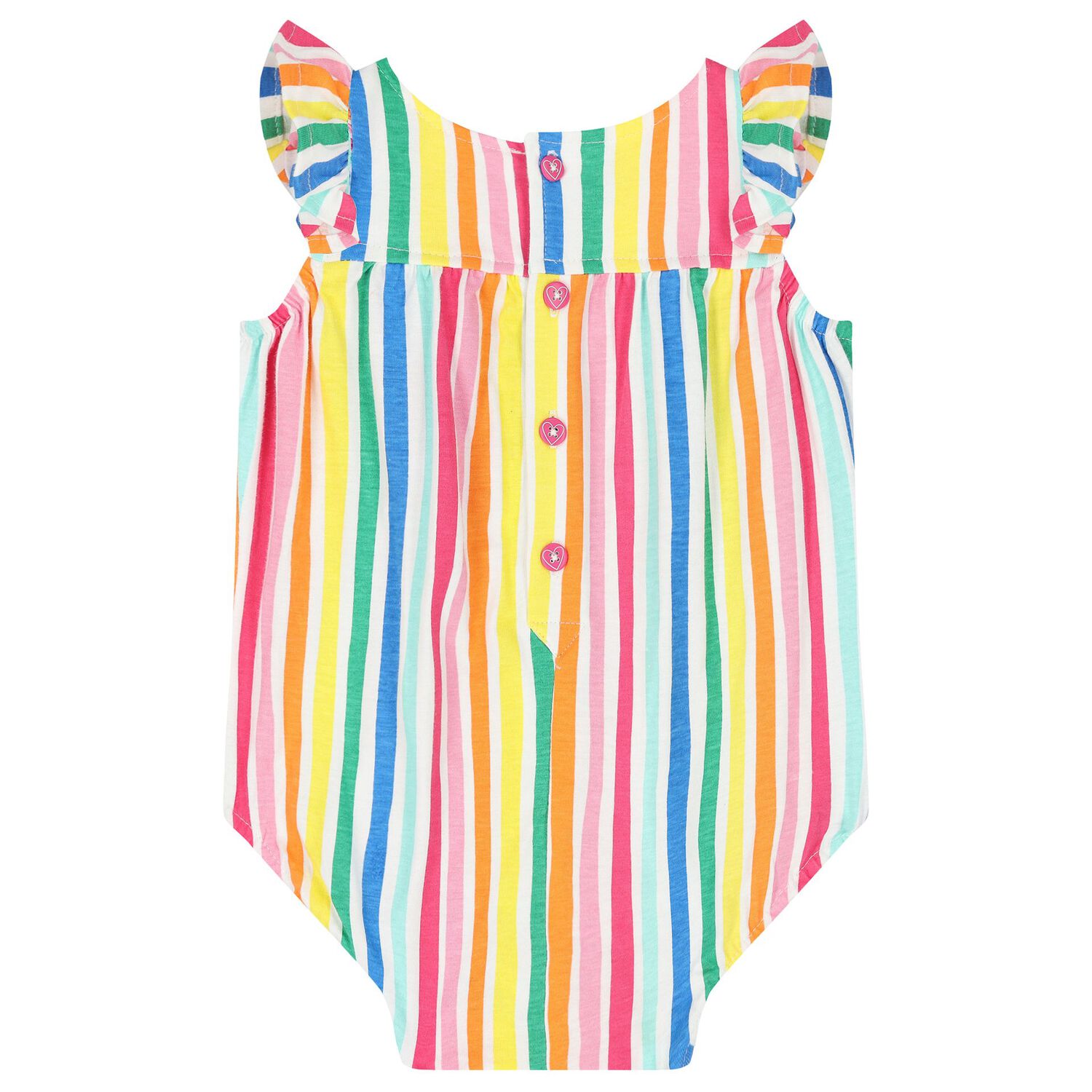 Baby Girls Striped Romper, 1, hi-res