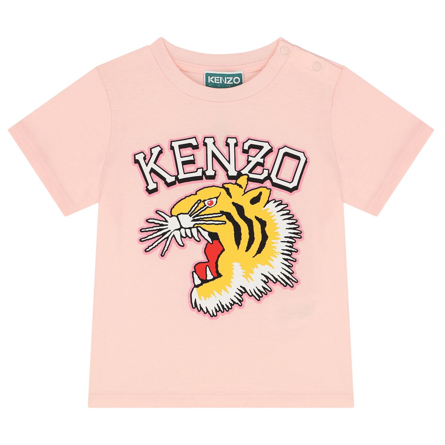 Younger Girls Pink Varsity Tiger T-Shirt, 1, hi-res