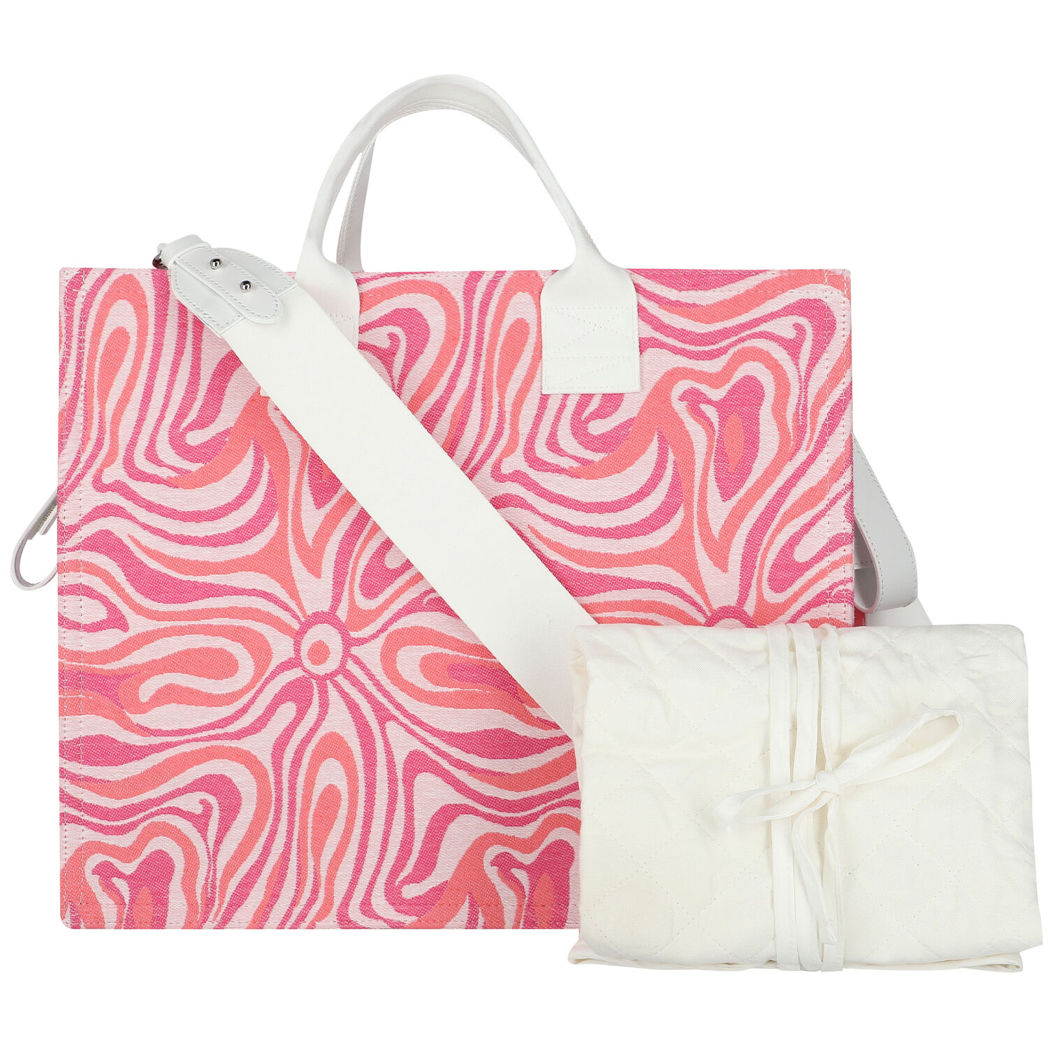 Pink Marmo Baby Changing Bag, 1, hi-res