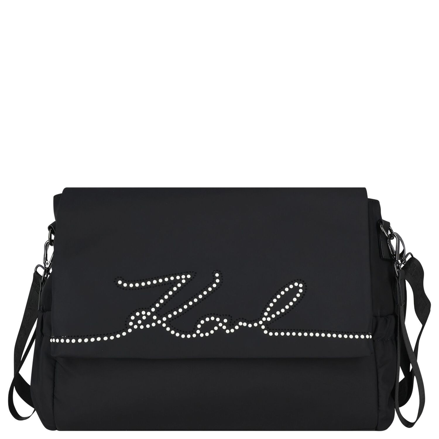 Black Logo Baby Changing Bag ( 37cm ), 1, hi-res
