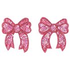 Girls Pink Bow Sequin Hairclips ( 2-Pack ), 1, hi-res