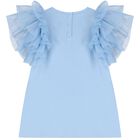 Girls Blue Tulle Dress, 2, hi-res