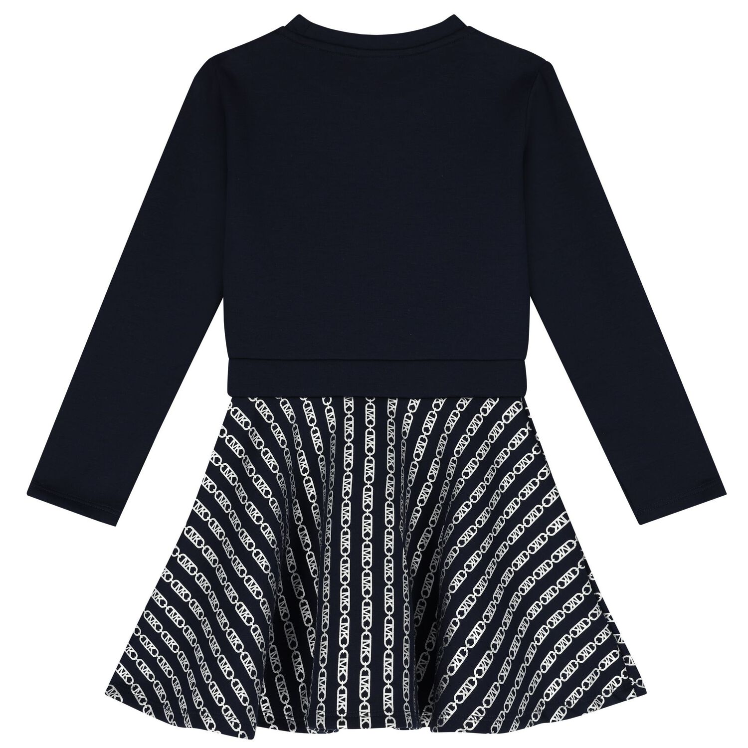 Girls Navy Blue Logo Dress, 1, hi-res