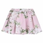 Girls Pink Floral Print Skirt, 1, hi-res