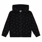 Boys Black Logo Zip Up Top, 1, hi-res