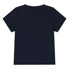 Younger Boys Navy Blue Logo T-Shirt, 2, hi-res