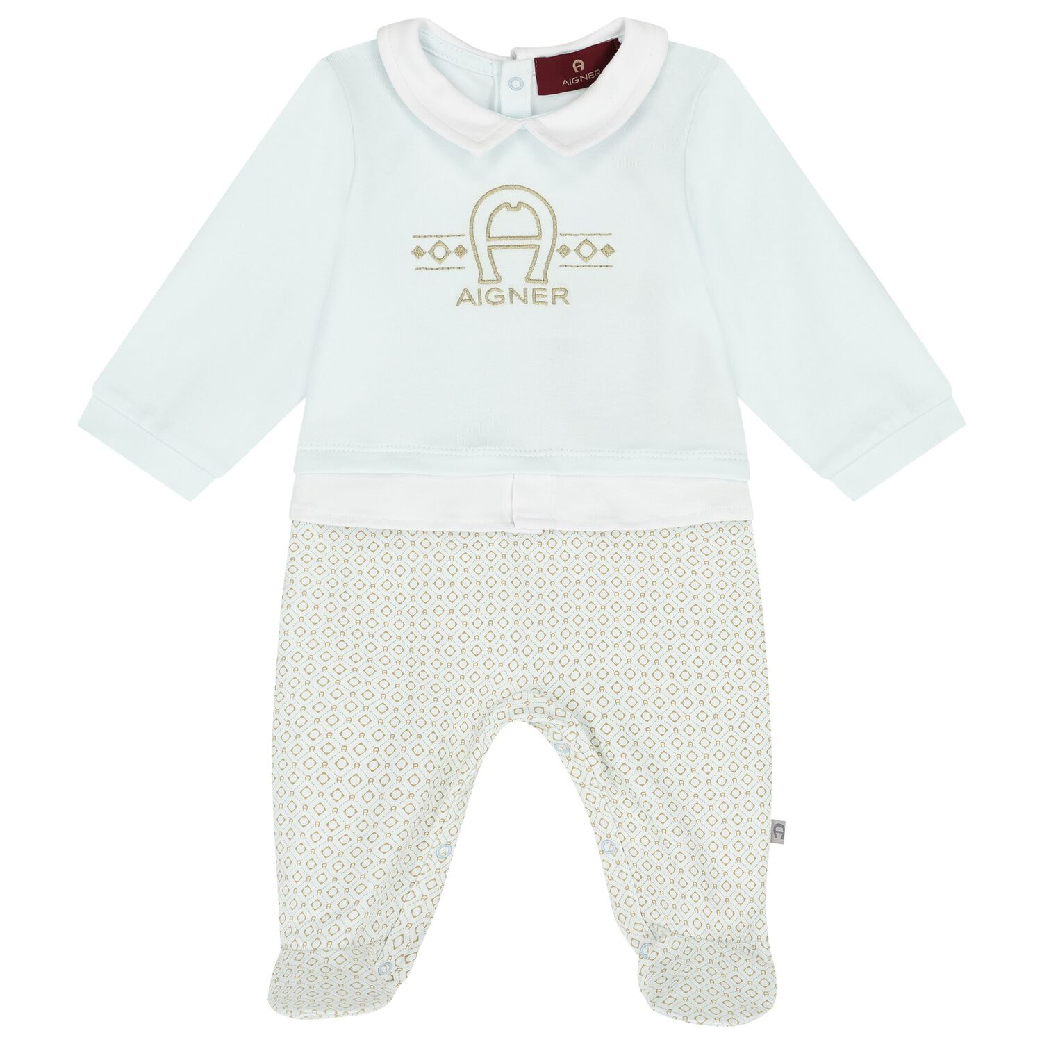 Baby Boys Blue Logo Babygrow, 2, hi-res image number null