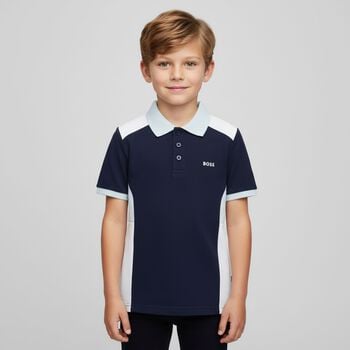 Boys Navy Blue Logo Polo Shirt