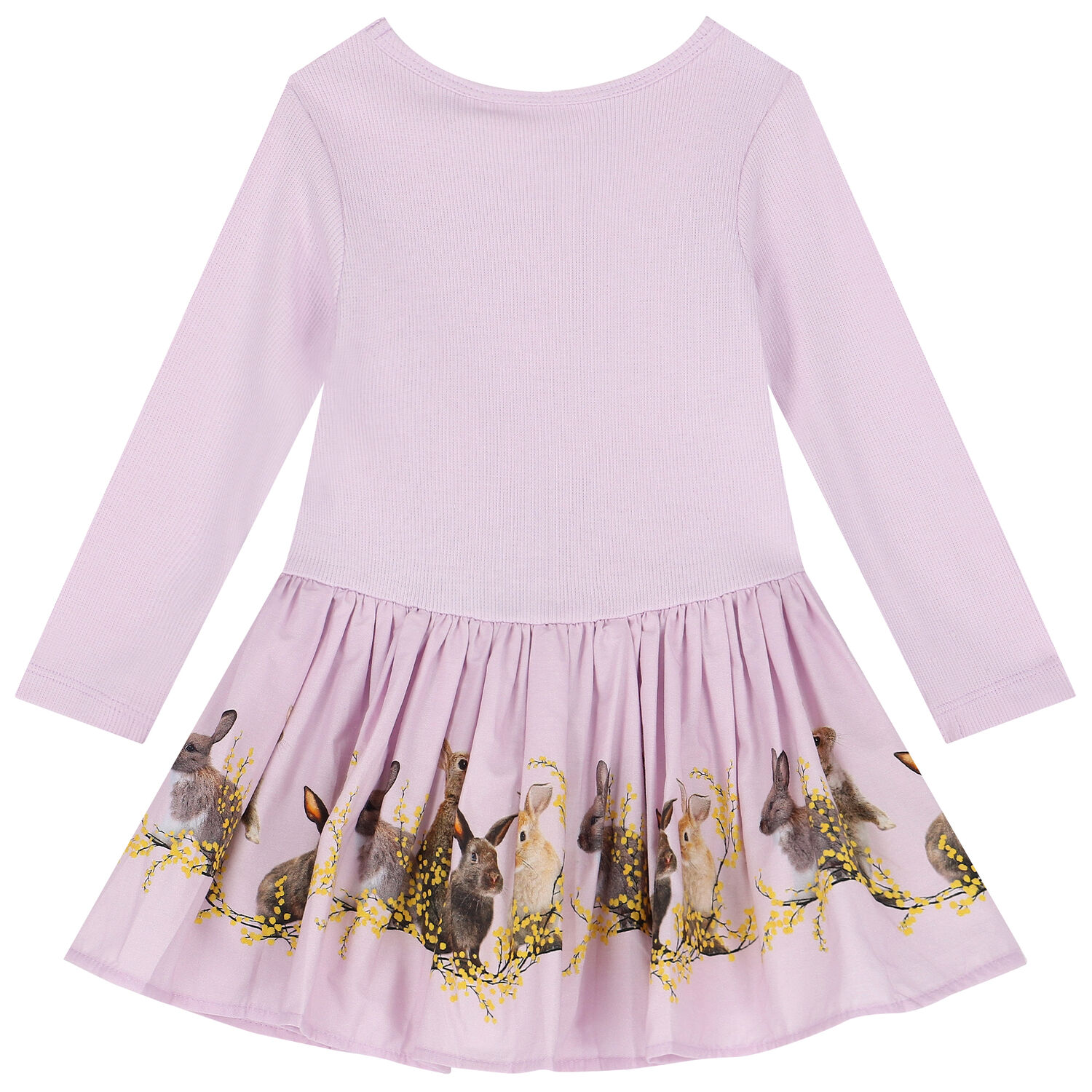 Younger Girls Purple Rabbit Dress, 1, hi-res