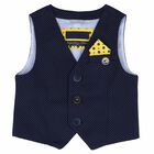 Boys Navy Blue Waistcoat, 1, hi-res