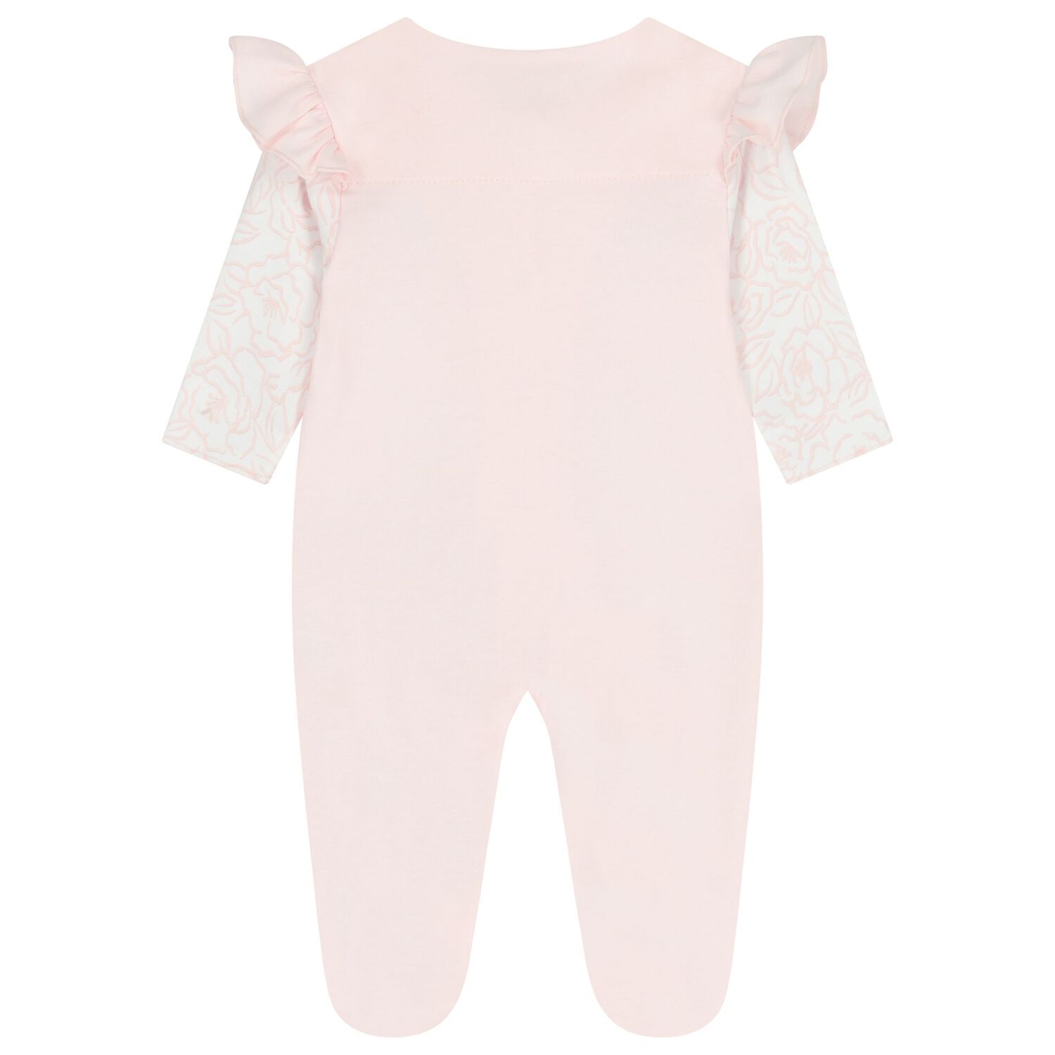 Baby Girls Pink Floral Babygrow, 1, hi-res