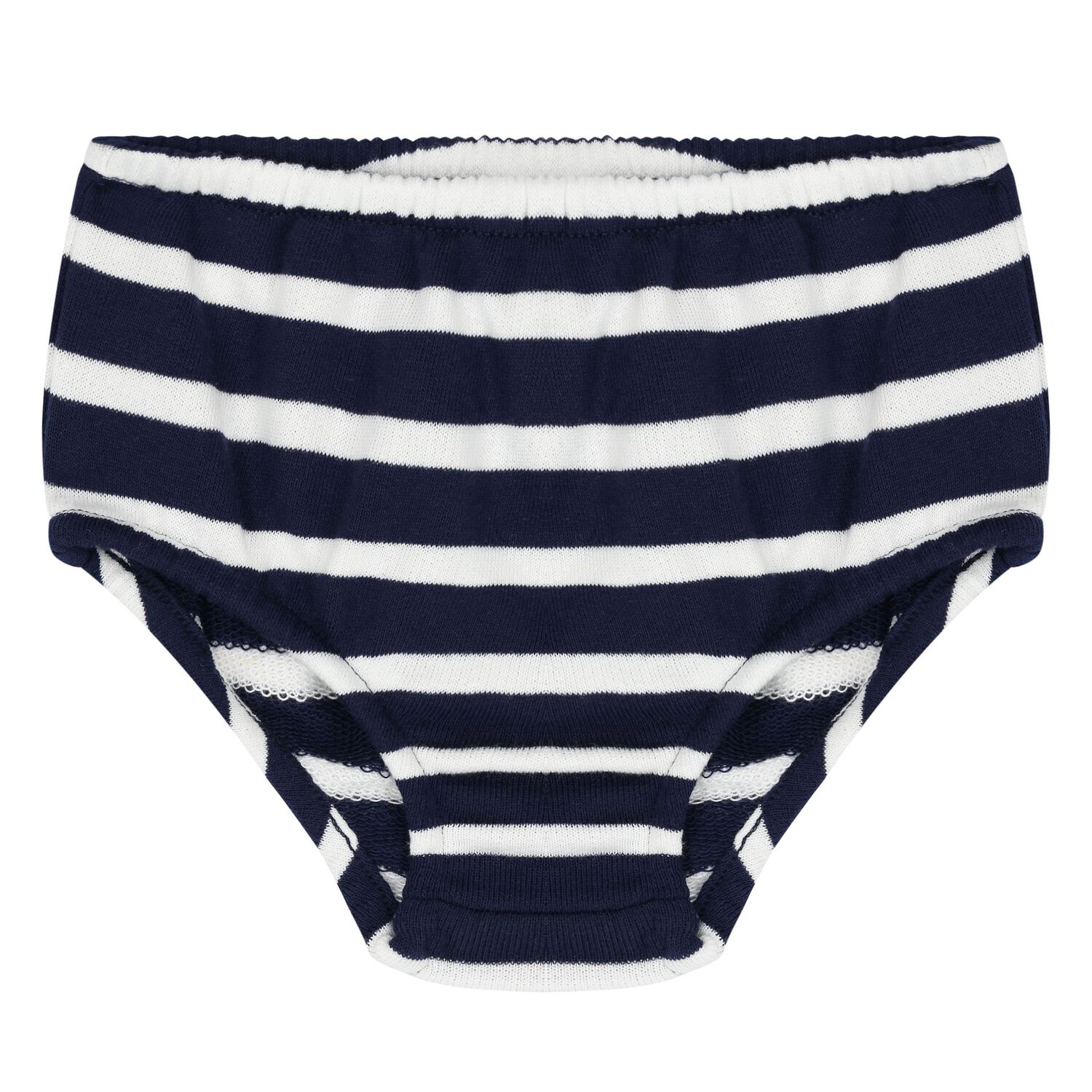 Baby Girls White & Navy Blue Dress Set, 1, hi-res