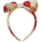 Girls Ivory & Beige Bow Headband, 1, hi-res