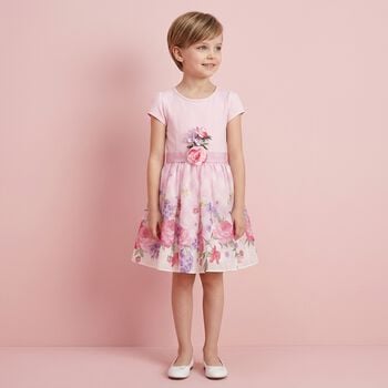 Girls Pink Floral Dress