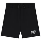 Boys Black Logo Shorts, 1, hi-res