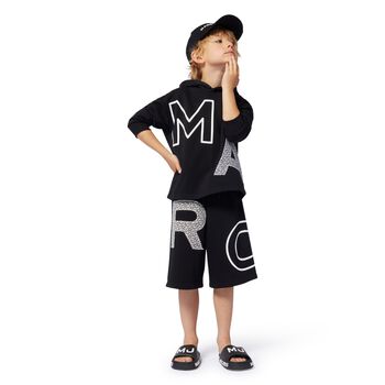 Boys Black Hooded Top