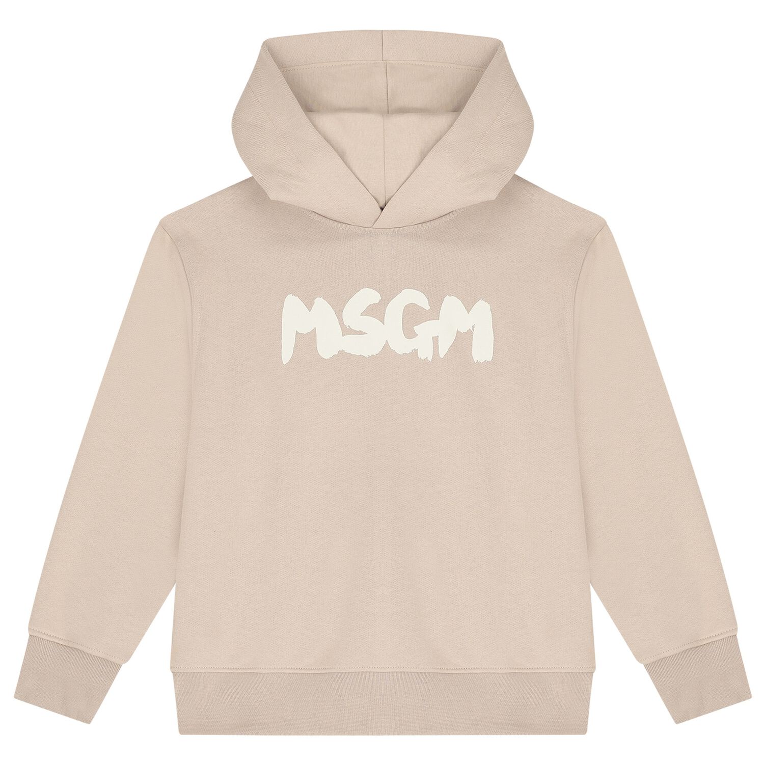 Beige Logo Hooded Top, 2, hi-res