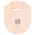 Peach Teddy Bear Logo Baby Bib, 3, hi-res