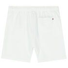 Boys White Varsity Logo Shorts, 2, hi-res
