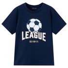 Boys Navy Blue Football T-Shirt, 2, hi-res
