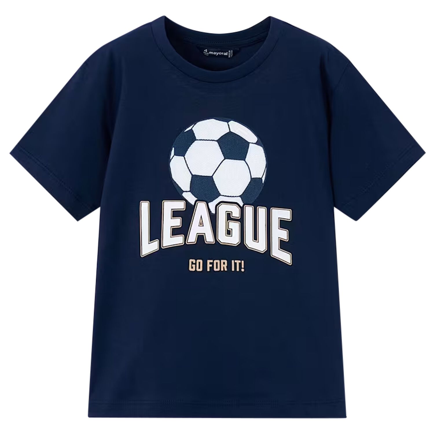 Boys Navy Blue Football T-Shirt, 2, hi-res