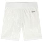 Girls White Logo Sequin Shorts, 1, hi-res