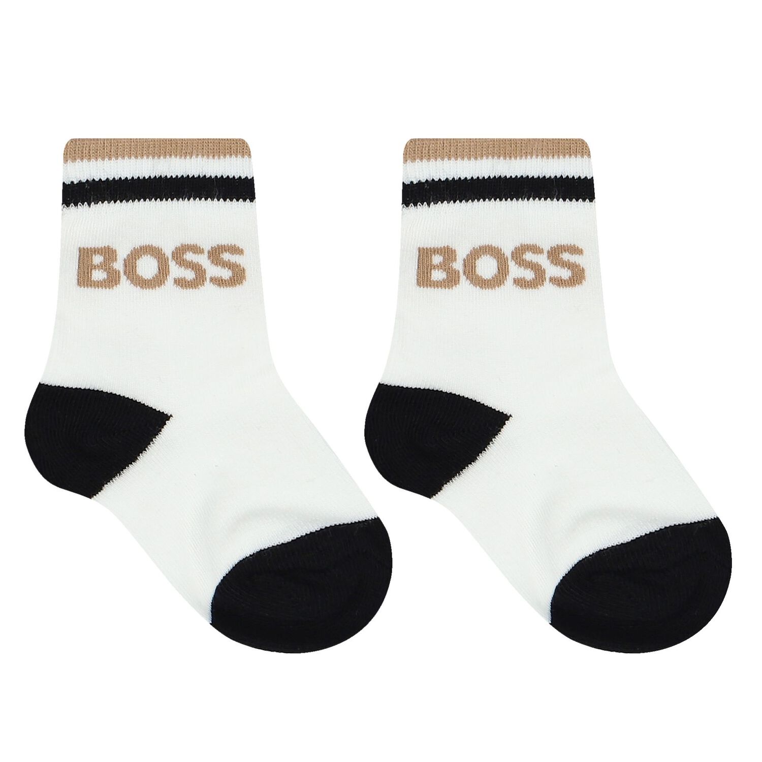 Baby Boys White Logo Socks ( 3-Pack ), 1, hi-res