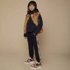 Girls Navy Logo Joggers, 2, hi-res