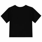 Girls Black Logo T-Shirt, 1, hi-res