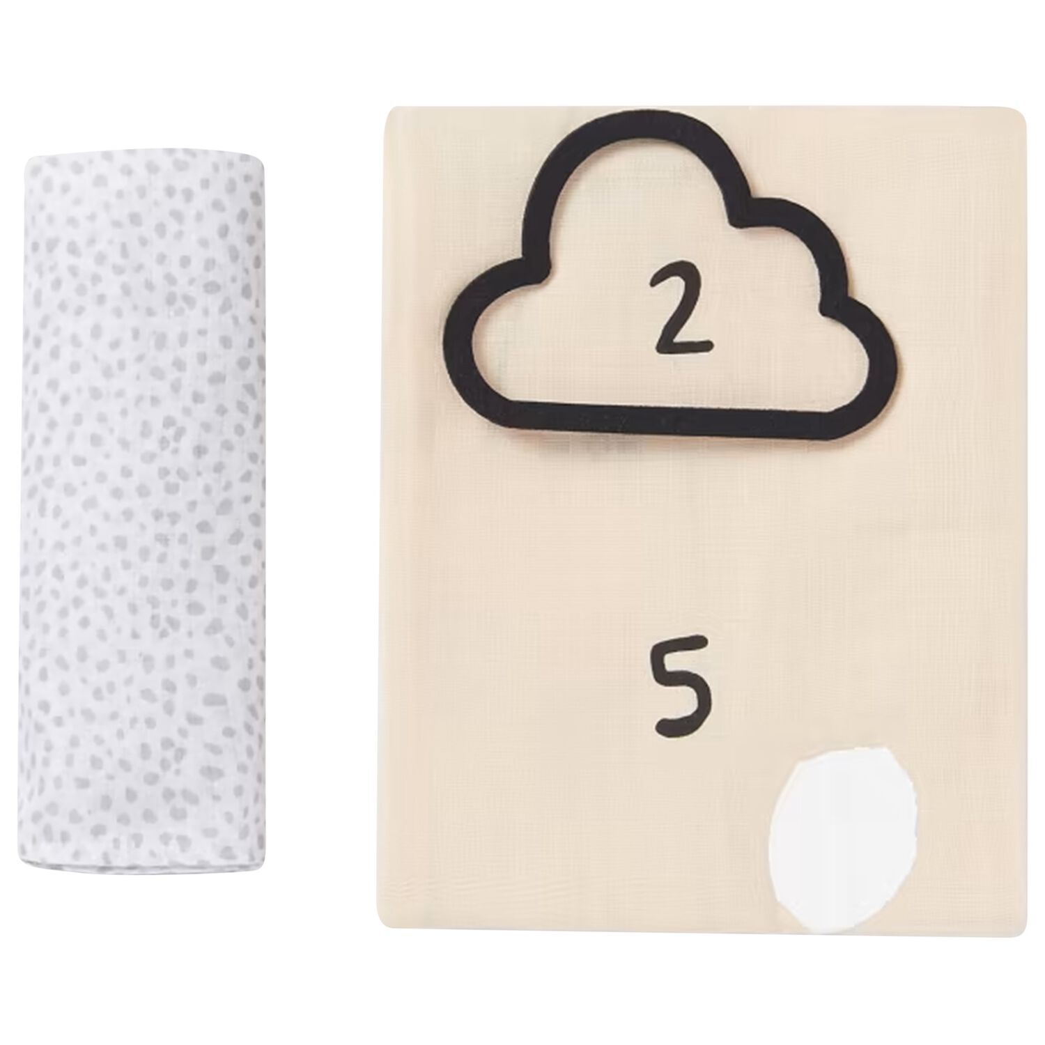 White & Beige Baby Muslin Swaddles ( 2-Pack ) , 1, hi-res