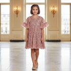 Girls Pink Sequin & Tulle Dress, 1, hi-res