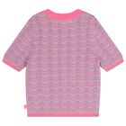 Girls Pink & Purple Crochet Knit Top, 1, hi-res