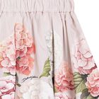 Girls Pink & Ivory Striped Floral Skirt, 1, hi-res